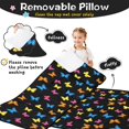 thumbnail image 3 of Butterfly and Multicolor Black Pattern Teens Toddler Nap Mat with Pillow, Sleeping Mat Bag for Preschool Daycare 50"x20", 3 of 6