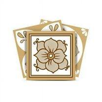 HomeRoots 390898 4 x 4 in. Vintage Brown & White Peel & Stick Removable Tiles