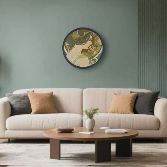 16-inch Photo Frame with Fixed Buckle, Wall Picture Frame, Black Round Photo Frame