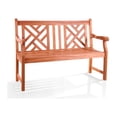 thumbnail image 2 of Home Square Outdoor 2 Seater Atlantic Wood Bench Set in Brown (Set of 2), 2 of 5