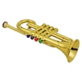 thumbnail image 2 of Trumpet Kids Musical Wind Instruments ABS Metallic Gold Trumpet with 4 Colored Keys, 2 of 5
