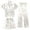 [-White, variant on WhouRiu Girls Cartoon Graphic Pajamas Short Sleeve Flat Collar Button Up Shirts Shorts And Pants Pajama Set 3 Piece Kids Cozy Cute Sleepwear,6-7 Years