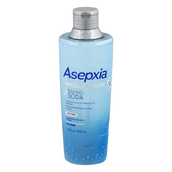 Asepxia Baking Soda Micellar Water. Makeup Remover, Skin Cleanser and Exfoliator. Oil-Free. 13.5 fl.oz