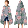 thumbnail image 3 of Pioneer Flower Floral Print Pattern Hooded Bath Towel，50"x30" for Ages 3 To 12 Kids, Quick Dry Lightweight Soft Microfiber Hood Beach Towel Cover Up for Kids, 3 of 7