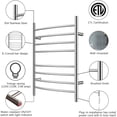 thumbnail image 4 of HEATGENE Towel Warmer 8 Bar Plug-in Curved Bath Towel Heater Towel Warmer for Bathroom Plug-in Drying Rack Brushed, 4 of 6