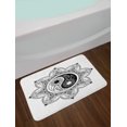 thumbnail image 2 of Ying Yang Bath Mat, Boho Ying Yang Symbol in a Flower Zen Hippie Design Floral Mandala Pattern, Non-Slip Plush Mat Bathroom Kitchen Laundry Room Decor, 29.5 X 17.5 Inches, Black and White, Ambesonne, 2 of 2