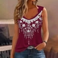 thumbnail image 3 of TKLPEHG Sleeveless Tops for Women Crew Neck Tunic Tank Tops Loose Fitted Summer Fashion Print Tshirt Dressy Casual Blouses Womens Clothes (Wine,XL), 3 of 3