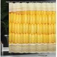 thumbnail image 4 of Ambesonne Food Art Shower Curtain, Corn Stem with Raindrops, 69"Wx84"L, Yellow and Cream, 4 of 5