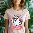 thumbnail image 5 of Just Here For The Boos Graphic Tee Funny Ghost Party Shirt, CarolinaBlue, Size M, 5 of 6