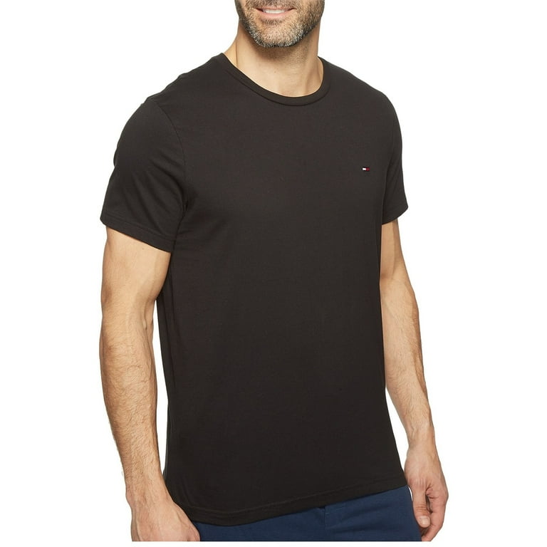 Men\'s Tommy Hilfiger 09T3140 Core Flag V-Neck T-Shirt (Black M)