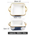 thumbnail image 3 of Qeeadeea Rectangular Lasagne Pan With Handle, Small Ceramic Bakeware Pan For 1 Person, Porcelain Baking Dish Oven Proof-blue-A-800ml 28oz, 3 of 7