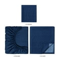 thumbnail image 5 of Mainstays Super Soft Brushed Microfiber Bed Sheet Set, Twin-XL, Navy Geo, 3 Piece, 5 of 11