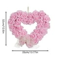 thumbnail image 3 of Heart Shaped Rose Wreath 13.7x12.6 Inches - Pink Red White Artificial Rose Door Wreath for Valentine's Day Wedding Anniversary Front Door Decor, Romantic Home Party Decoration, 3 of 8