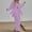 Purple, variant on Women's Long Sleeve Collar Shirt And Elastic Waist Pants Set Stylish 2 Piece Outfit For Work And Casual Wear Thermal Pajamas Women Night Wear Women Flannel Pajamas Women Petite Size