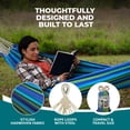 thumbnail image 4 of Bliss Hammocks 40"W Single Hammock with Rope Loops & Tree Straps, 220 lb, Seabreeze, 4 of 17