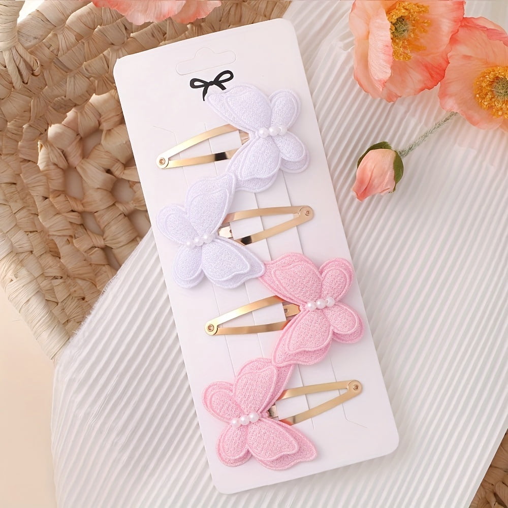 Small fresh style butterfly hair clip | Girls holiday party ponytail clip | Travel women's hair accessories | Solid color fashion hair clip
