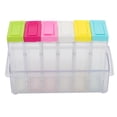 thumbnail image 1 of Seasoning Box Transparent Plastic Seasoning Bottles Jars 6 Boxes Set Kitchen Tool Accessories, 1 of 8