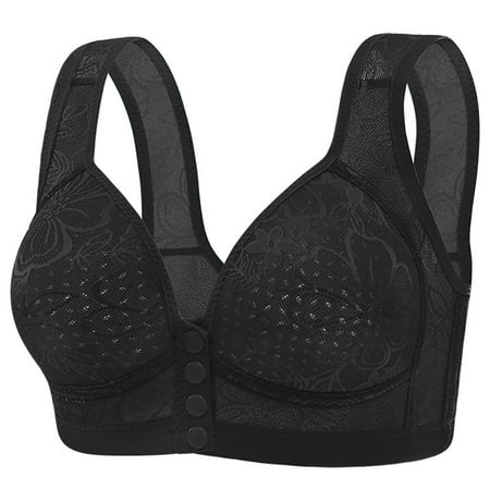 Icvfdpl Women s New Breathable Perforated Cup Front Button Nursing Mother Underwear Gathering Beautiful Back Without Steel Ring Side Folding Adjustable Bra Comfortable 42