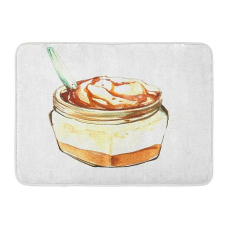 GODPOK Caramel Butterscotch Vanilla Ice Cream Coffee Float Watercolor Beverage Cold Rug Doormat Bath Mat 23.6x15.7