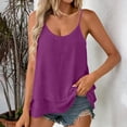 thumbnail image 4 of Stichou Womens Tank Tops Summer Casual Sleeveless Camisole Loose Fit V Neck Spaghetti Strap Cami Shirts Purple XL, 4 of 9