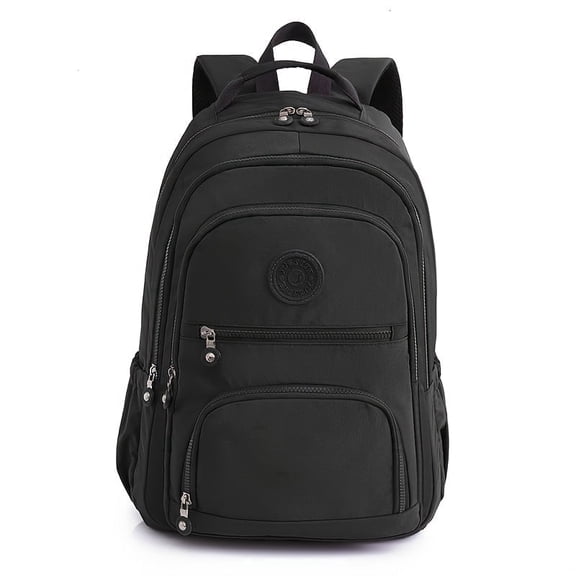 WANDF Laptop Backpack with 3 Zipper Main Bags, Lifestyle Dome Backpack Daypack with 2 Side Pockets,1 Front 1 Back Zipper Pocket, Weekend Bag for Travel,Camping and Hiking(Black Bag)