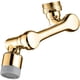 thumbnail image 1 of Grifo mezclador de lavabo con brazo giratorio de 1080° y filtro antisalpicaduras, universal, de latón, dorado, 2 modos de salida UNOIU, 1 of 5