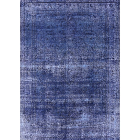 Ahgly Company Indoor Rectangle Mid-Century Modern Purple Oriental Area Rugs, 8' x 12'