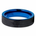 thumbnail image 2 of Silly Kings Jewelry Blue Tungsten Wedding Band Black Tungsten Ring Hammered Finish 6mm Men & Women Comfort Fit (10), 2 of 3