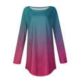 thumbnail image 5 of Weekend ! ChaoHeng Womens Tops Long Sleeve Plus Size ,Womens Round Neck Printing Fall Blouses Fashion Smocked Long Sleeve Shirts Tops(Hot Pink,XXXL), 5 of 5
