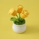 thumbnail image 2 of Lirio de lana de ganchillo, orquídea, maceta pequeña, fresca, artística, simulación de escritorio, planta, adornos suculentos, 2 of 5