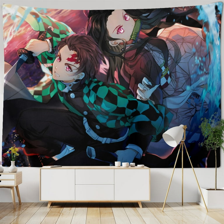 Anime Demon Slayer Christmas Tapestry Anime Demon Slayer Wall Mount The Nightmare Before Christmas Christmas for Christmas Party Home Christmas Wall