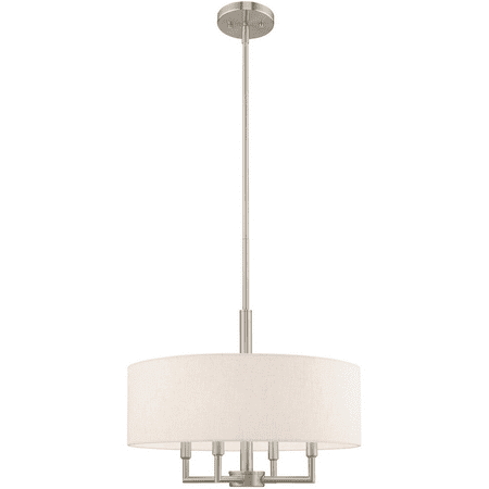 

Brushed Nickel Tone Finish Chandeliers Steel Material Candelabra 23 Long 4 Light Fixture