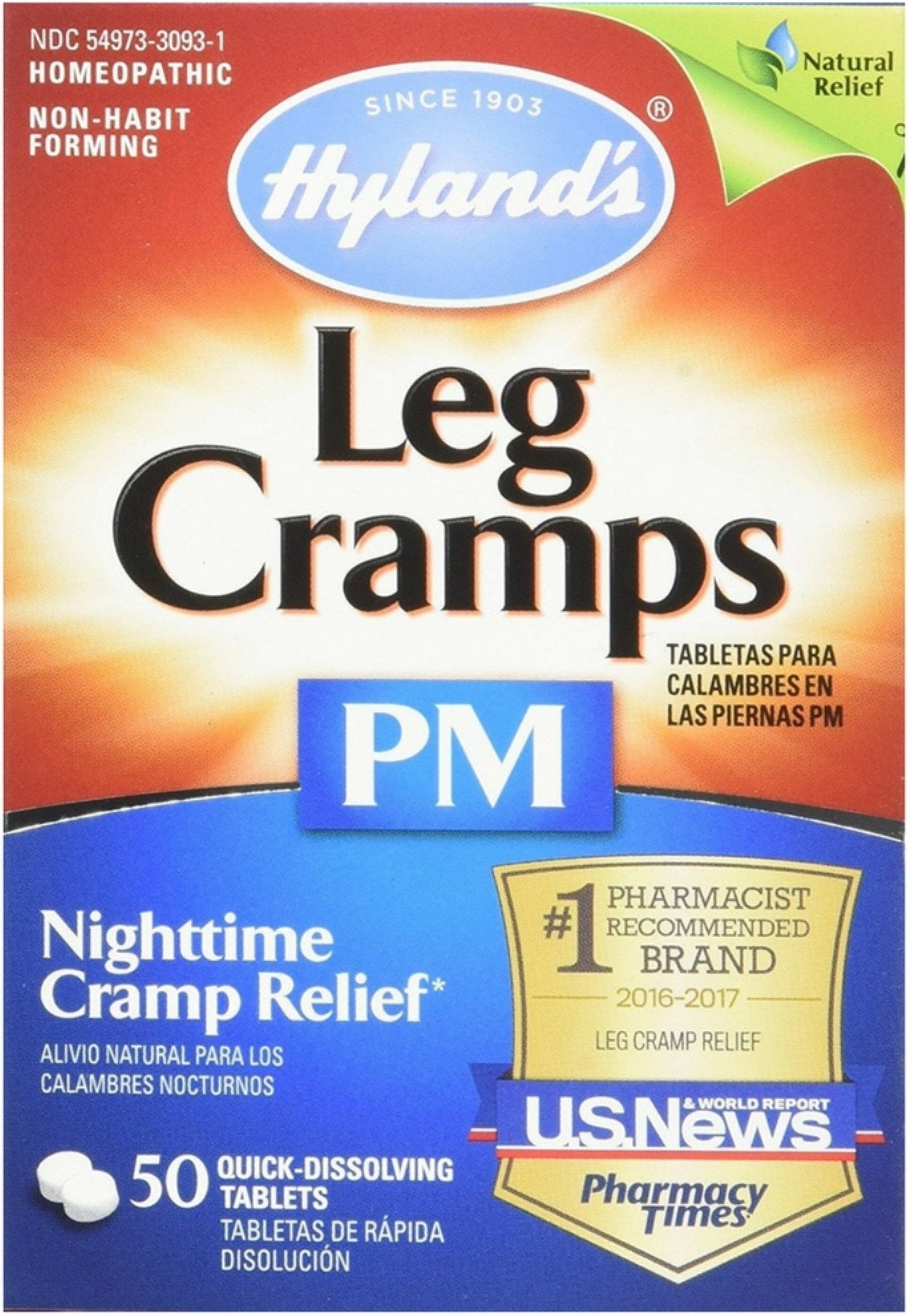 Hyland's Leg Cramps PM Tablets 50 ct, 3 Pack