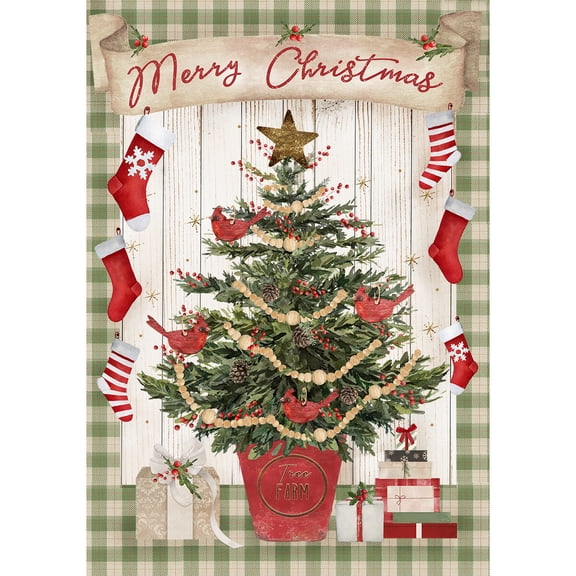 Briarwood Lane Garden Flag 12x18 For Outdoor Potted Merry Christmas Tree For Christmas Garden Flag Flags For Outside