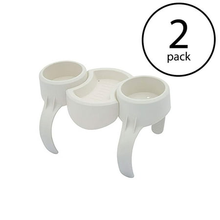 Plastic SaluSpa Drinks Holder/Snack Tray for Side Accessory (2 Pack) (The Best Way To Paint Plastic)