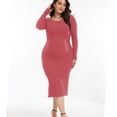 thumbnail image 3 of Bearsland Women's Long Sleeve Ribbed Knit Side Slit Maternity Dress Casual Ruched Bodycon Sweater Dress Pregnancy Clothes, 3 of 7