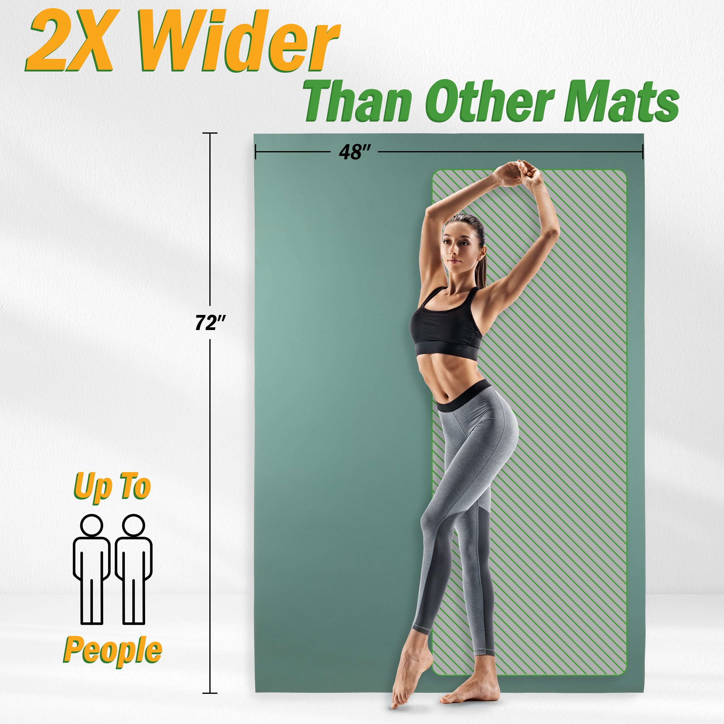 6 x 4 Large Yoga Mat - Mint