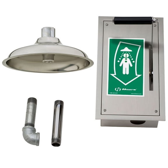 Haws 8164 Flush To Ceiling-Mounted Drench Shower - Stainless Steel