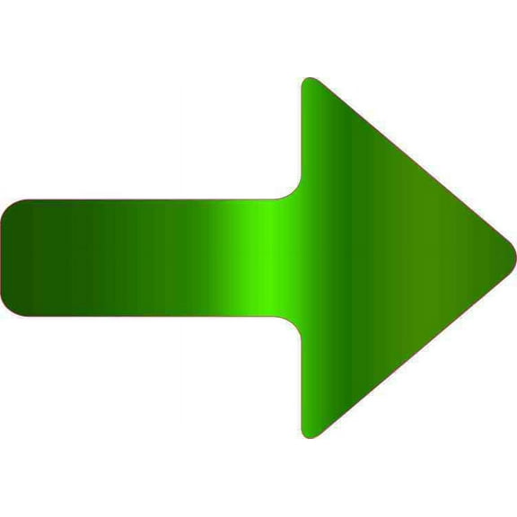 5in x 3.5in Green Fade Arrow Sticker Vinyl Sign Symbol Pointer Stickers