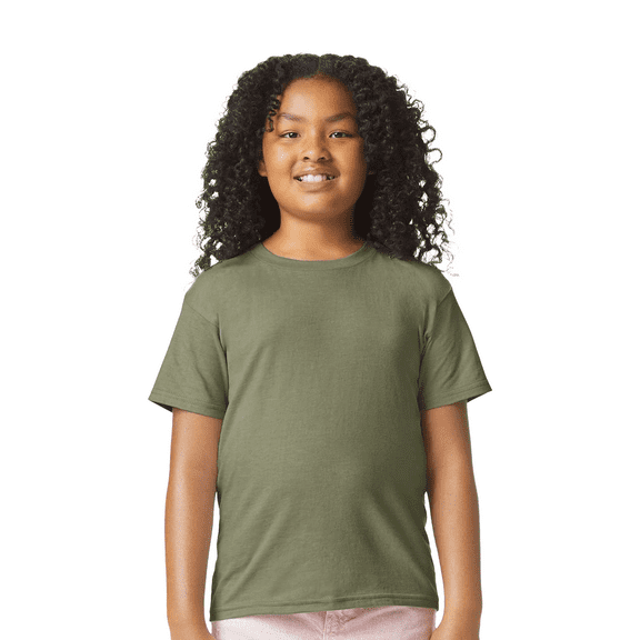 Gildan Youth Softstyle CVC T-Shirt, Short Sleeve Taped Neck Shirt, Cactus Tee, Size S