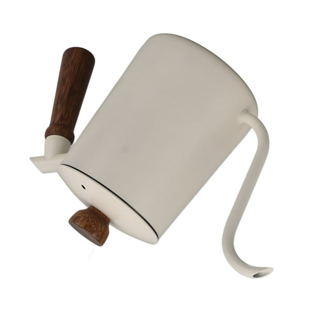 Gooseneck Coffee Kettle 600ml, 304 Stainless Steel with Long , Wood Handle, Easy Pouring for Precise Brewing