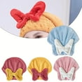 thumbnail image 6 of Microfiber Hair Drying Wrap, Quick-Dry Towel Cap with Cute Bow Design, Super Absorbent for Wet Hair, 10.63x10.24 inches, Blue/Yellow/Red/Pink, 6 of 11