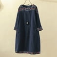 thumbnail image 1 of Styesk Robes pour Femmes Grande Taille Mode Femmes Manches Longues Velours Côtelé Imprimé Poches Robe Décontractée, 1 of 4