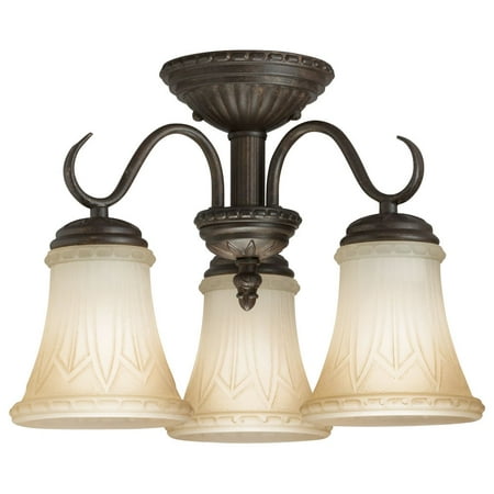 

Aztec Transitional 3-light Bronze Semi Flush Mount