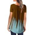 thumbnail image 4 of Scyoekwg Womens Summer Short Sleeve Tunic Tops Casual Buttons Round Neck Hide Belly Pleated T Shirts Fashion Print Loose Comfy Blouses #C01=Khaki S, 4 of 7
