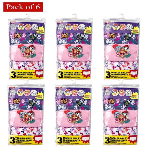 Paw Patrol Toddler Girls 3pk Training Pants, 4t, Pack Of 6
