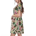 thumbnail image 2 of Balery Tropical Mask Flamingo Vestidos sueltos de manga corta para mujer, vestidos de verano 2025, vestidos casuales de corte A con vuelo., 2 of 6