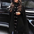 thumbnail image 2 of BLVB Women's 2024 Fall Winter Elegant Cape Cardigans Solid Color Button Wool Blend Cloak Outwear for Ladies, 2 of 6