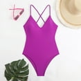 thumbnail image 4 of RUTAYY Swimwear Women Solid Color Skinny Slim Swimsuit Bikini Boho Swim Wear, 4 of 7