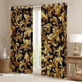 thumbnail image 2 of Manfei Teens Adults Bohemian Damask Black Out Curtains,Black Golden Curtains Pack of 2 (42x63 Each),Exotic Style Bedroom Curtains,Breathable Home Decor, 2 of 6